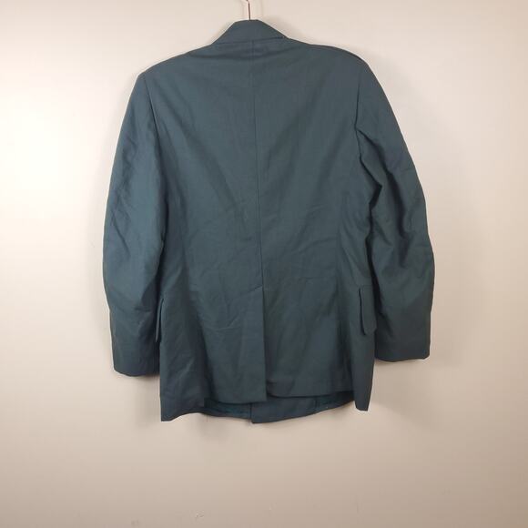 Vintage Army Green Service Coat Blazer Gold Tone Hardware Size 38S - Picture 6 of 11